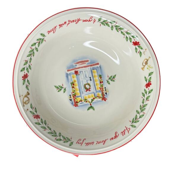 Lenox Holiday Inspirations and Illustrations Fill Your Home with Joy Bowl 10" - Picture 1 of 7